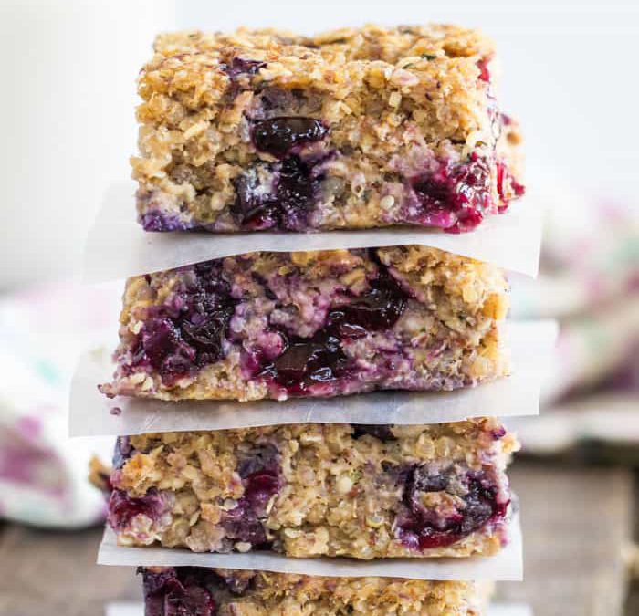 Quinoa Breakfast Bars with Blueberries